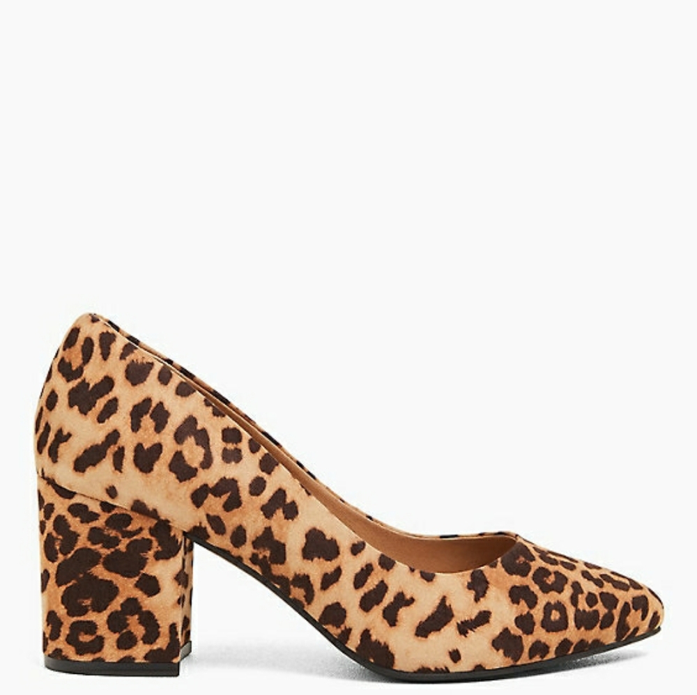torrid Leopard Print Block Heel Pumps - Brown/Tan